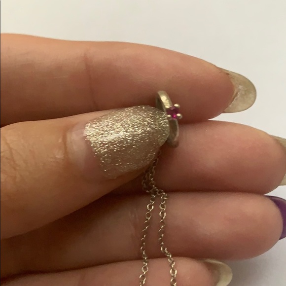 Sterling Silver and Ruby Necklace - Picture 4 of 5